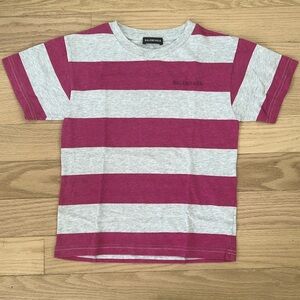 Balenciaga kids size 4 oversized striped t shirt pink and gray